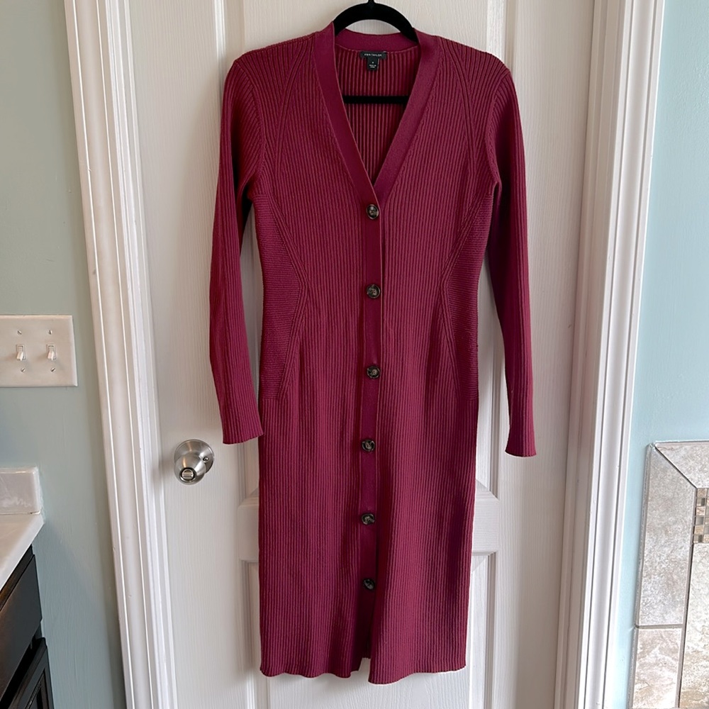 Ann Taylor ribbed sweater dress size M